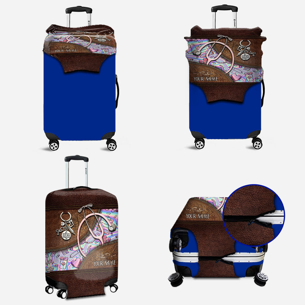 Pink Stethoscope - Personalized Nurse Luggage Cover