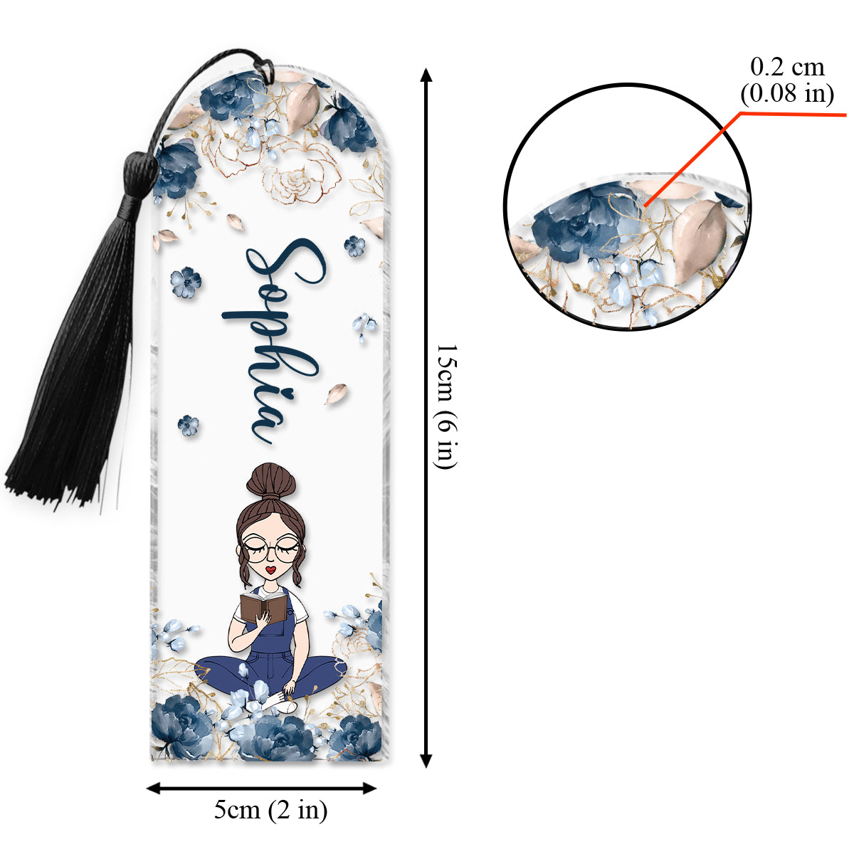 Une fille qui aime lire - Marque-page de livre personnalisé