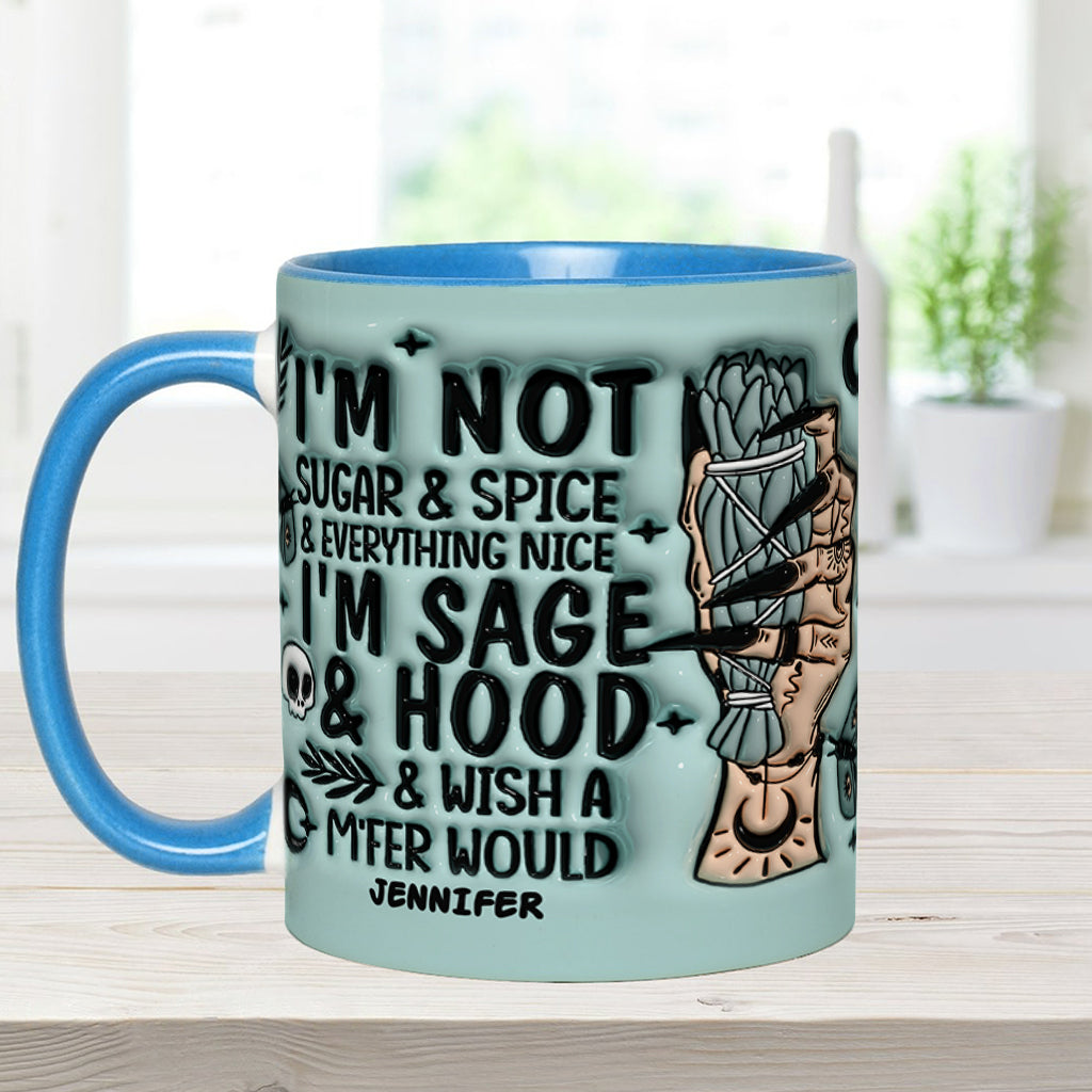 Je ne suis pas du sucre et des épices - Mug personnalisé à accent sorcière