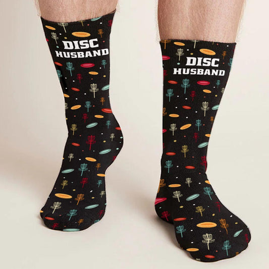 Papa Disc - Cadeau de disc golf pour papa, grand-mère, grand-père, maman - Chaussettes personnalisées