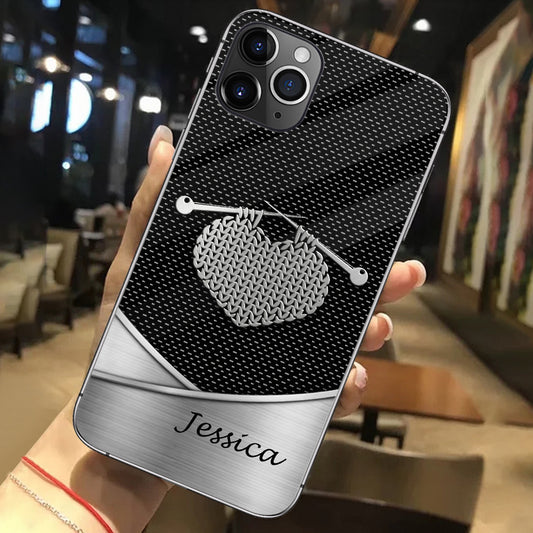 Passionnée de tricot - Étui de téléphone personnalisé en tricot