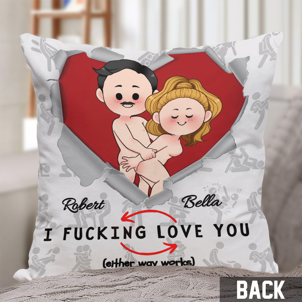 Je t'aime - Coussin décoratif personnalisé pour couple