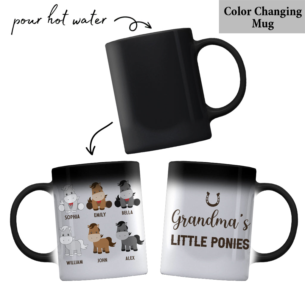 Les Petits Poneys de Papa - Cadeau sur le thème des chevaux pour papa, grand-père, mari, lui - Mug personnalisé