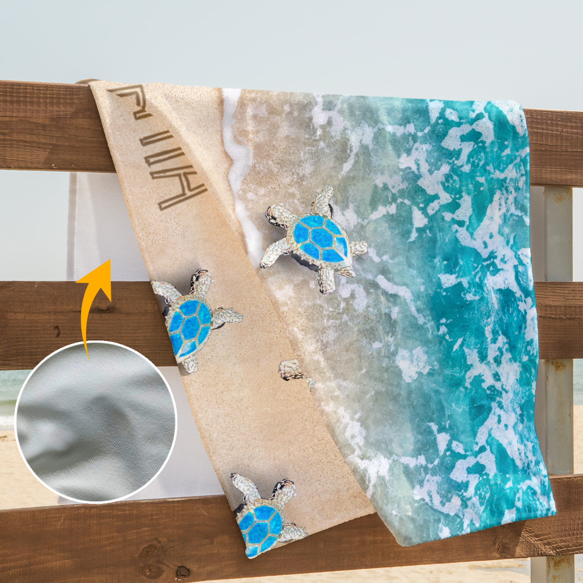 Serviette de plage personnalisée « Into the Sea » pour les amoureux de la mer