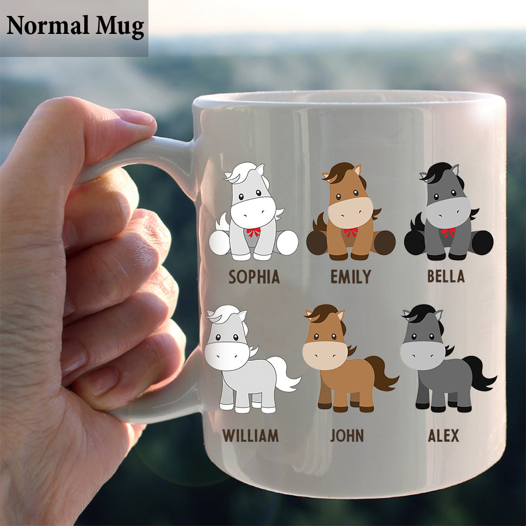 Les Petits Poneys de Papa - Cadeau sur le thème des chevaux pour papa, grand-père, mari, lui - Mug personnalisé