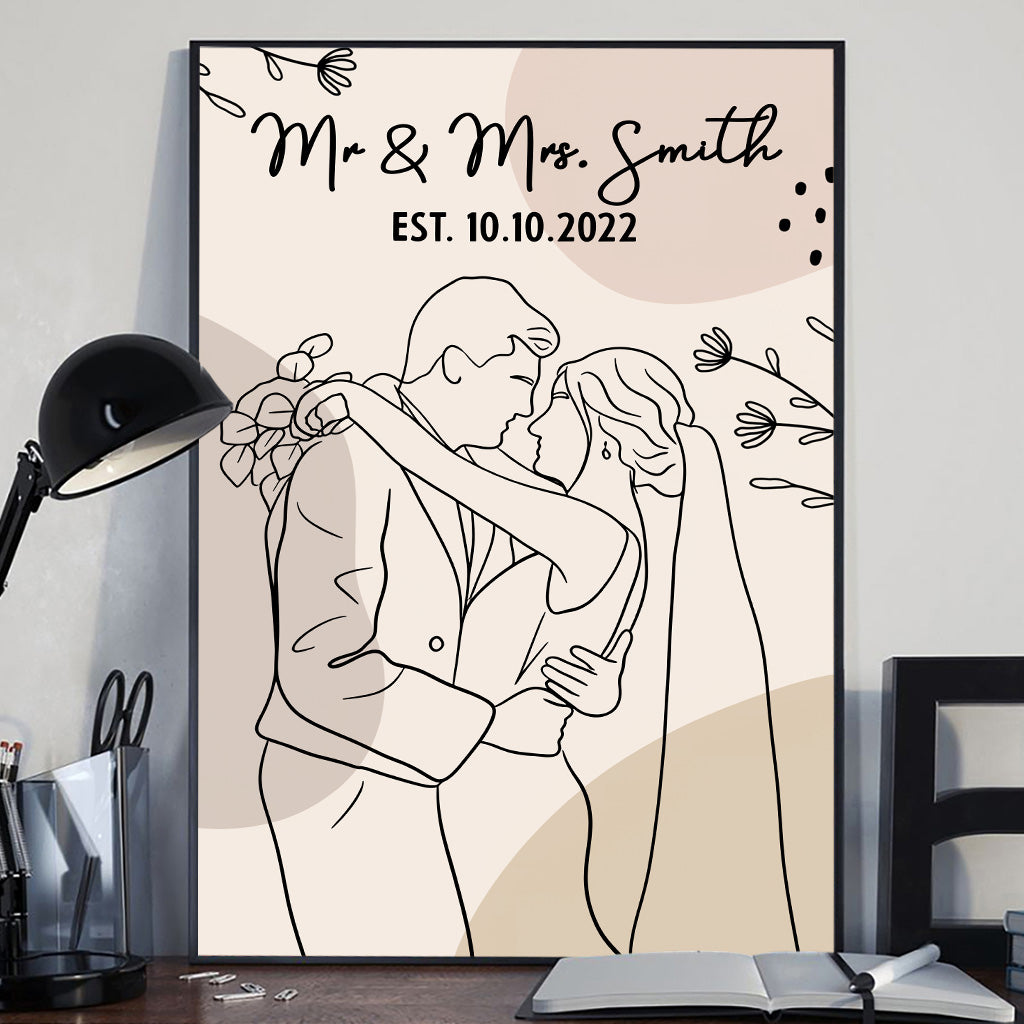 Wedding Aniversary - Personalized Husband And Wife Canvas And Poster