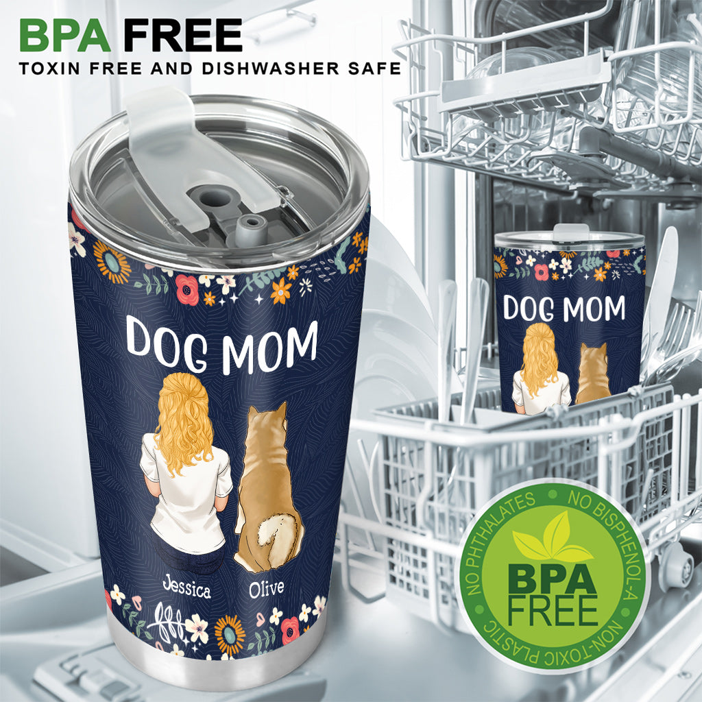 A Girl And Her Dogs - Personalized Dog Tumbler