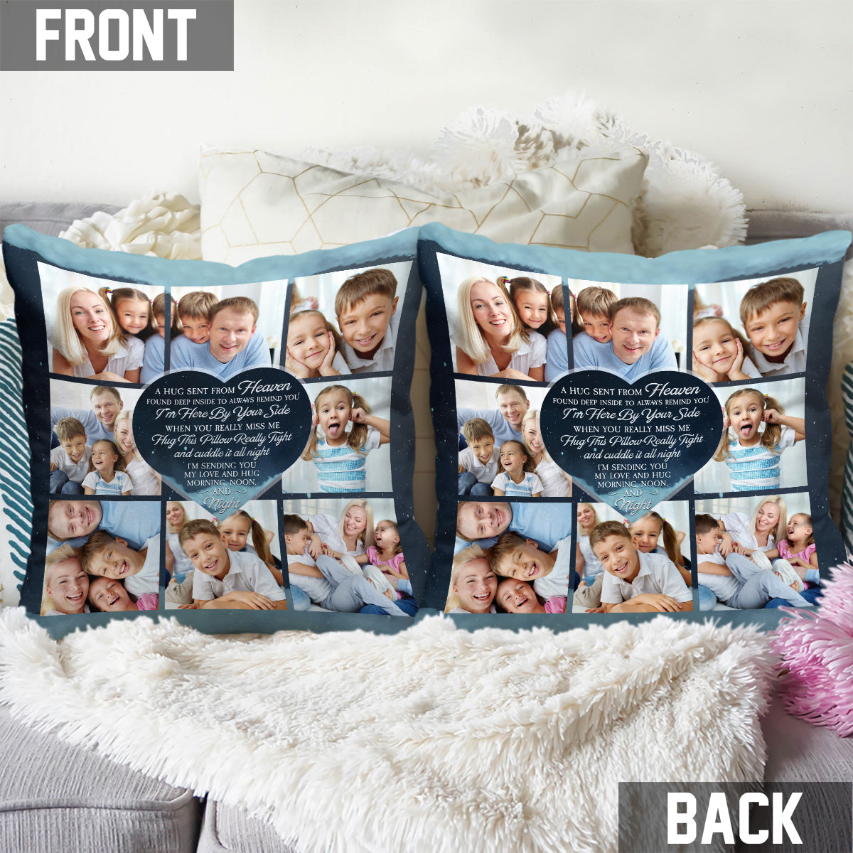 A Hug Sent From Heaven - Personalized Memorial Throw Pillow