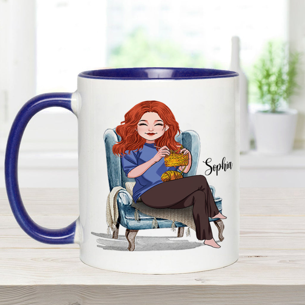 Je suis crocheteuse à mes heures perdues - Mug personnalisé à motif crochet