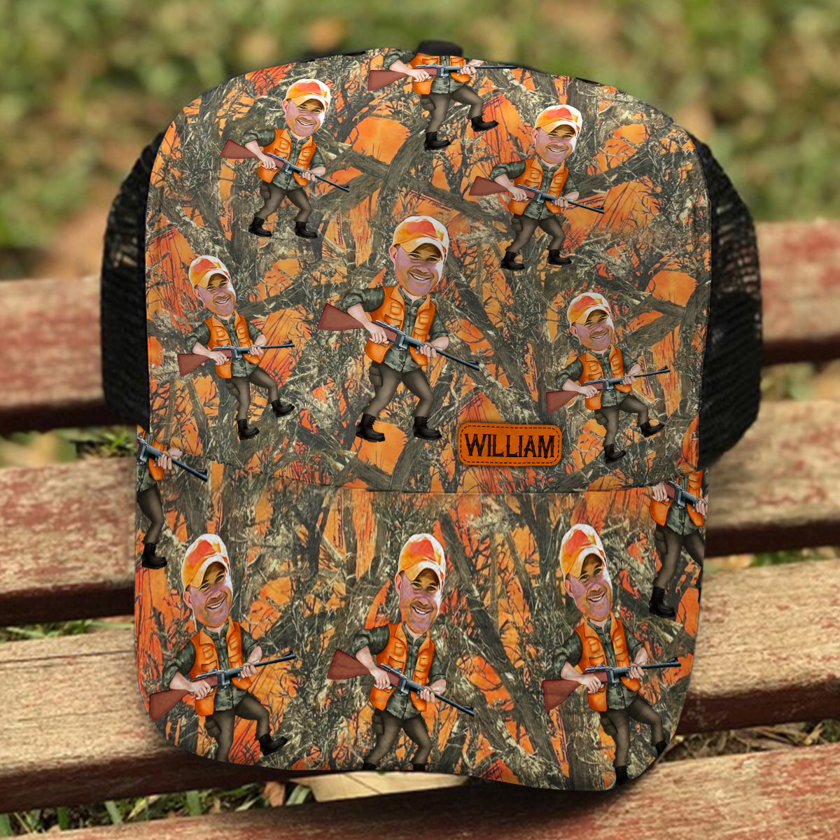 Casquette de camionneur personnalisée avec photo intégrée - Chasseur