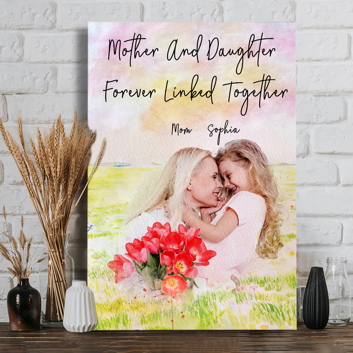 Mère et fille - Toile et affiche personnalisées pour maman
