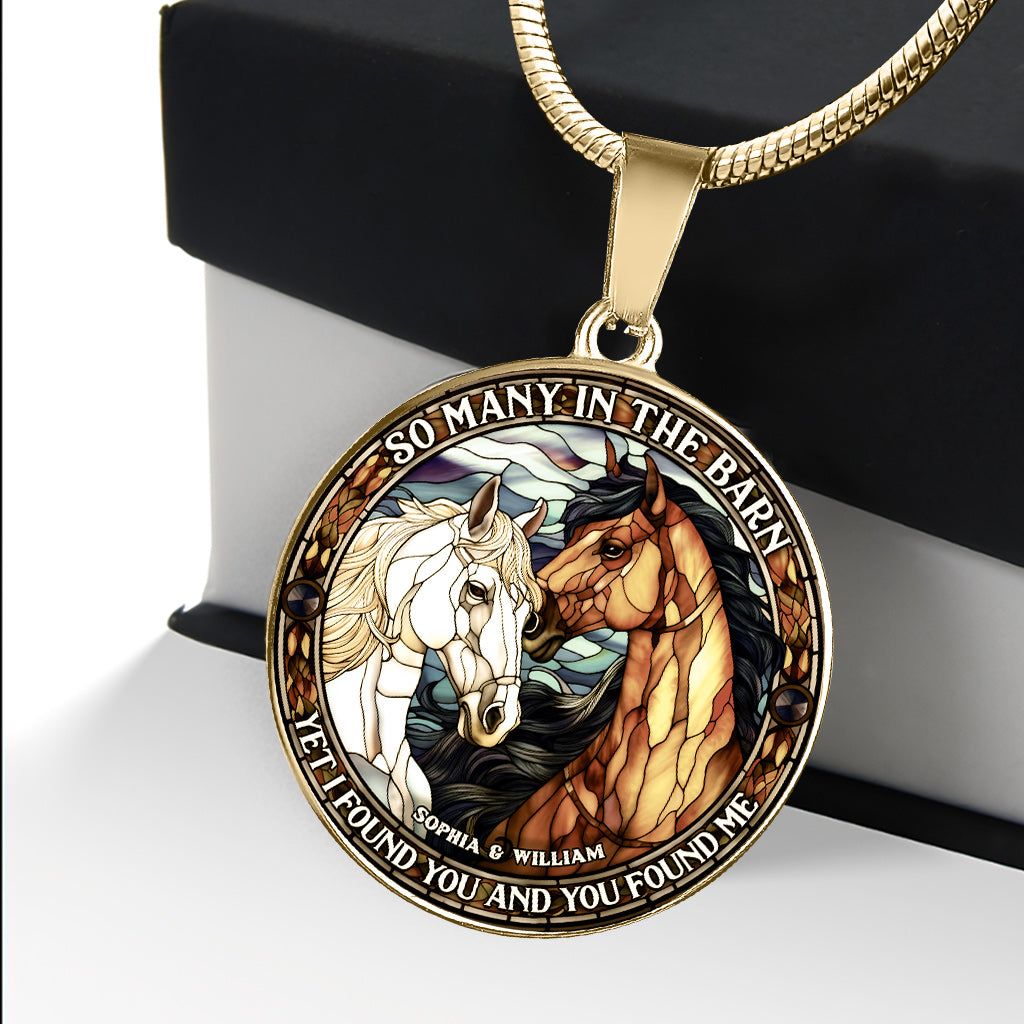 So Many In The Barn - Horse gift for husband, wife, boyfriend, girlfriend - Personalized Round Pendant Necklace