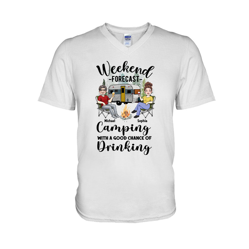 Prévisions du week-end - T-shirt et sweat à capuche de camping personnalisés
