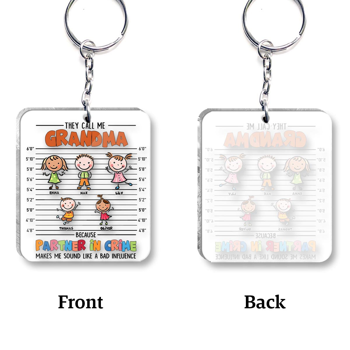 Complices - Cadeau pour grand-père, grand-mère, maman, papa, oncle, tante, frère, sœur - Porte-clés personnalisé