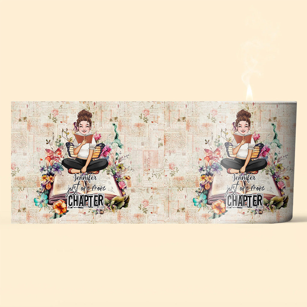 Juste un chapitre de plus - Bougie personnalisée en forme de livre avec couvercle en bois