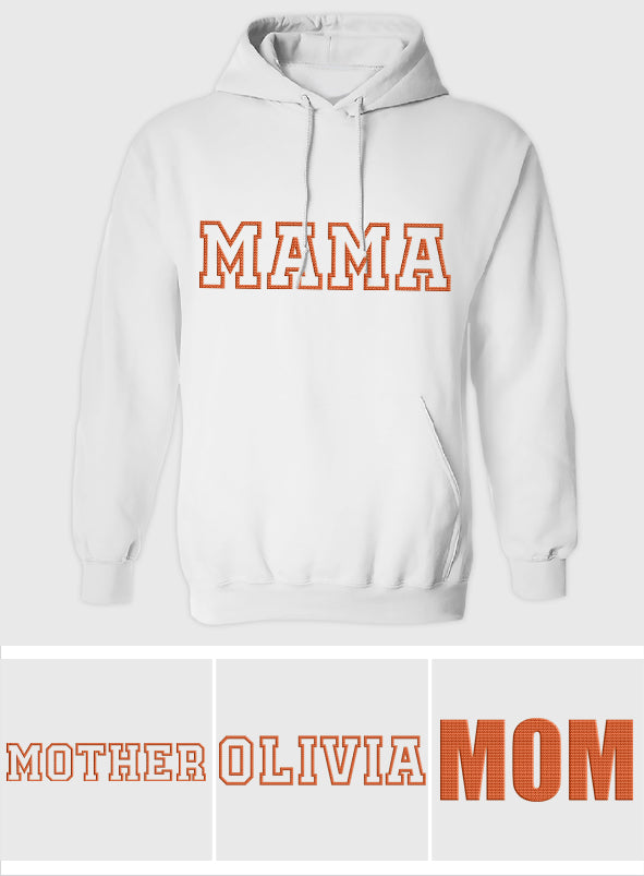 Sweat à capuche brodé personnalisé avec nom - Maman
