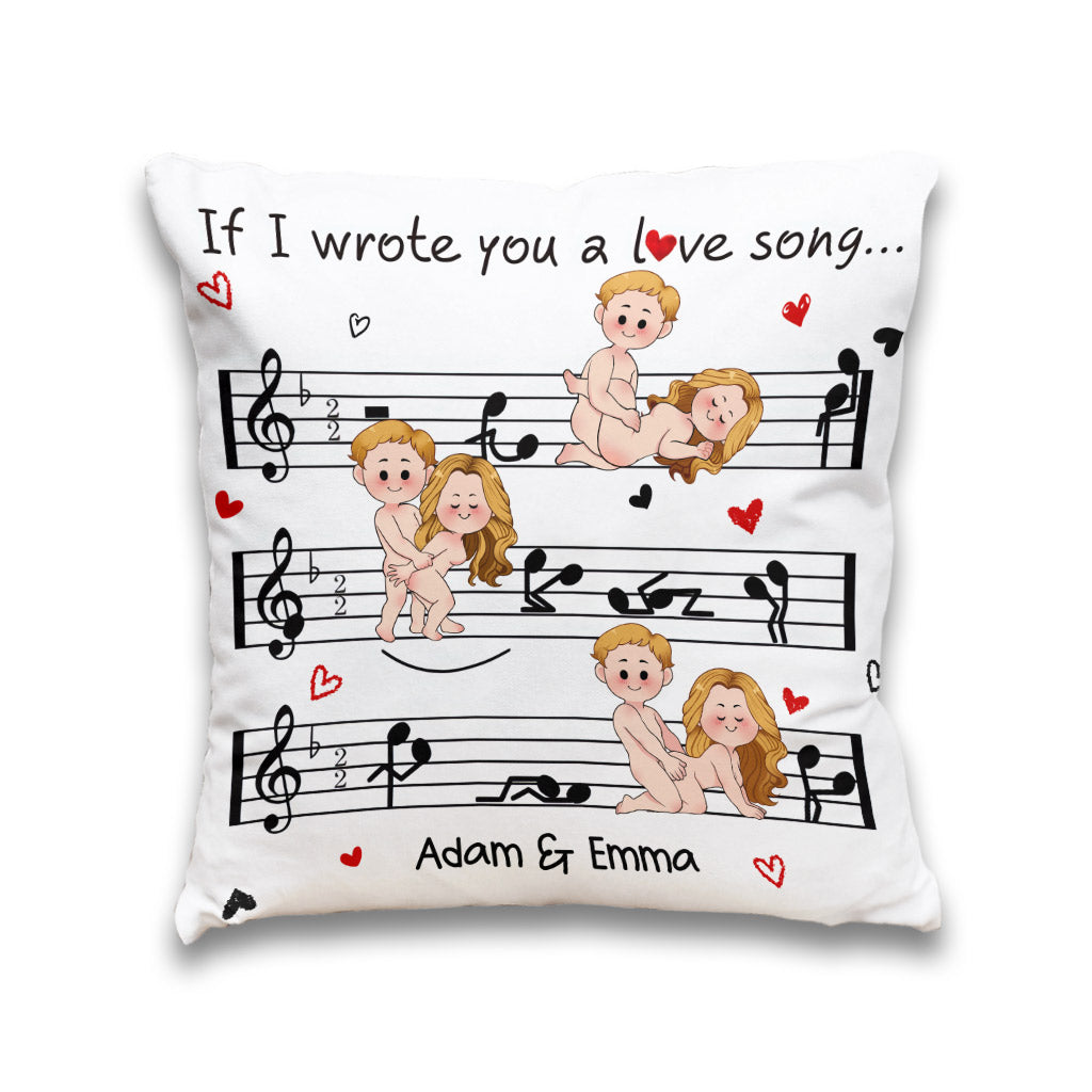 Si je t'écrivais une chanson d'amour - Coussin décoratif personnalisé pour couple