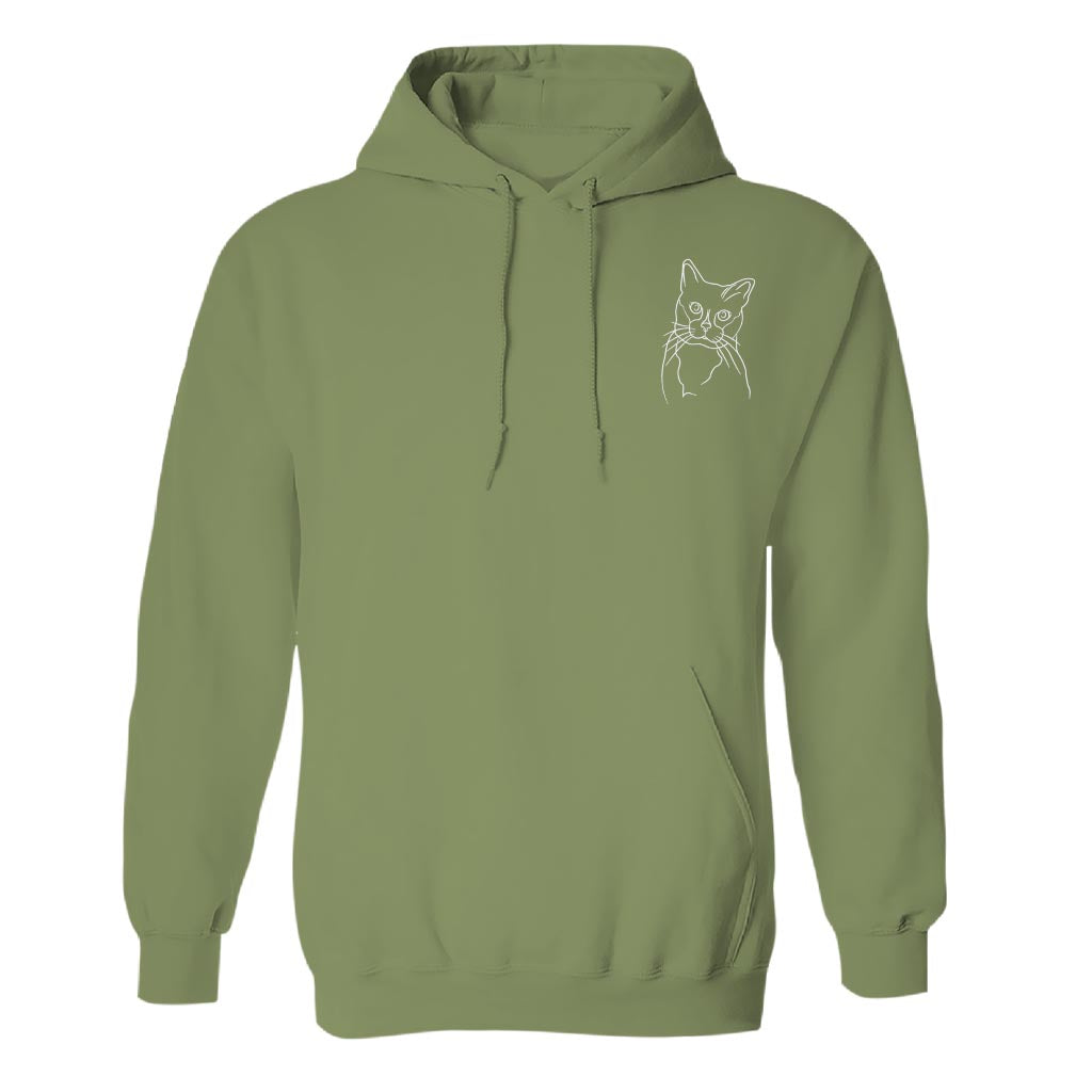 Sweat à capuche brodé personnalisé avec motif de chat