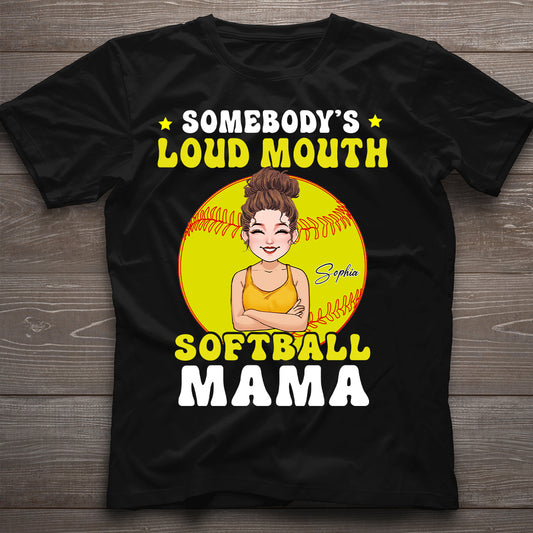 Maman de softball à la langue bien pendue - T-shirt et sweat à capuche de softball personnalisés