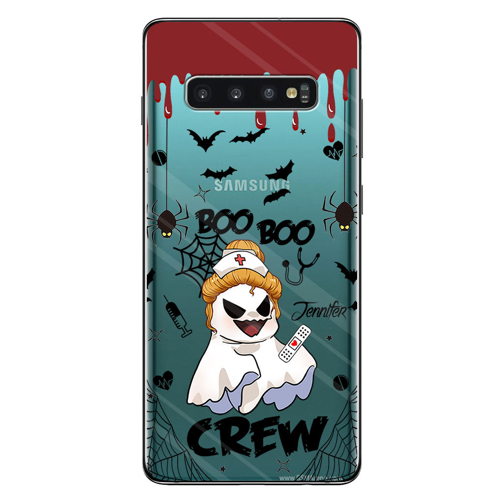 Boo Boo Crew - Étui de téléphone transparent personnalisé pour infirmière