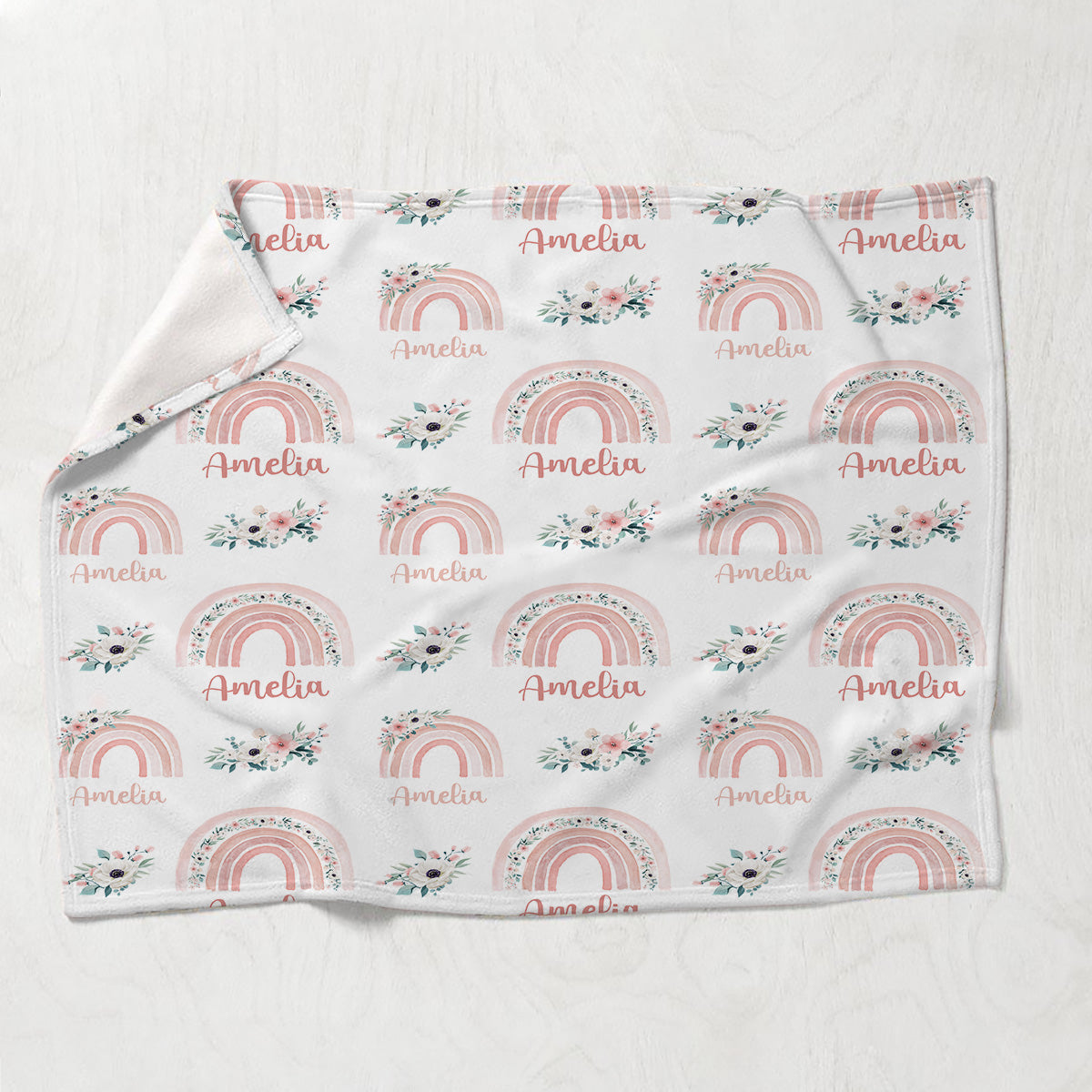 Retro Rainbow Custom Name - Personalized granddaughter Blanket