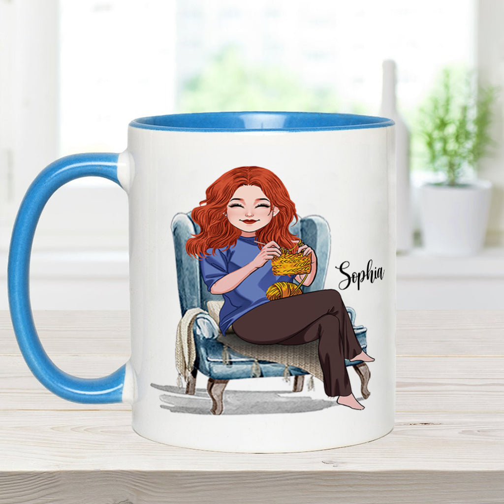 Je suis crocheteuse à mes heures perdues - Mug personnalisé à motif crochet