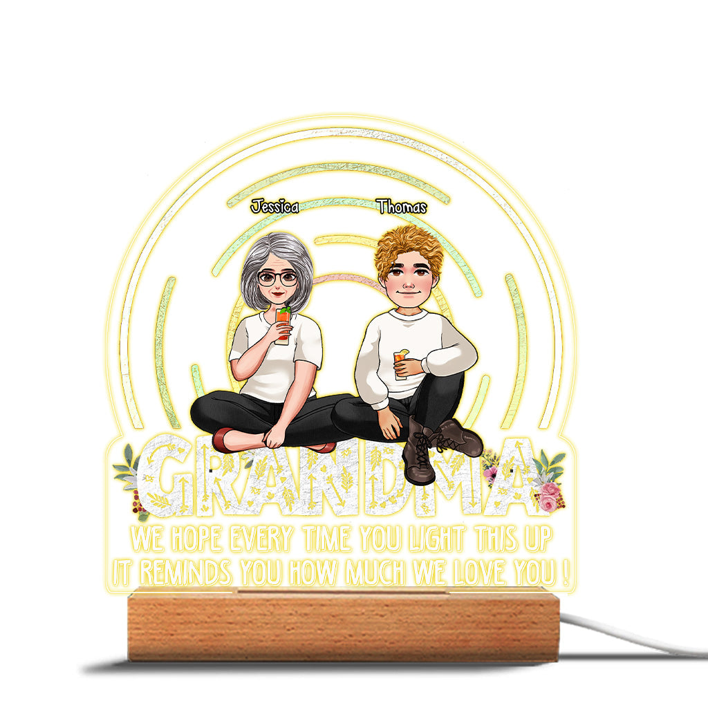 Nous espérons que chaque fois que vous allumerez votre lampe, vous l'aimerez. - Cadeau pour maman, grand-mère - Plaque lumineuse personnalisée