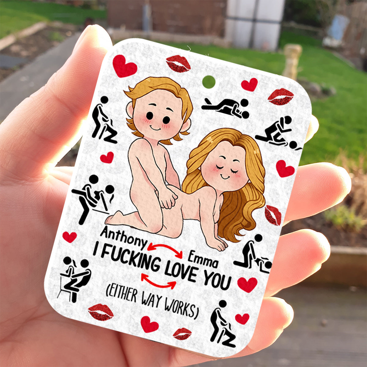 Je t'aime - cadeau pour mari, femme, petit ami, petite amie - Désodorisant rectangulaire personnalisé