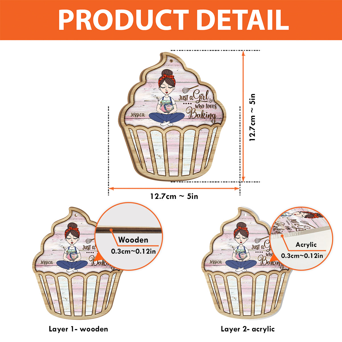 Juste une fille qui adore pâtisser - Attrape-soleil personnalisé pour la pâtisserie