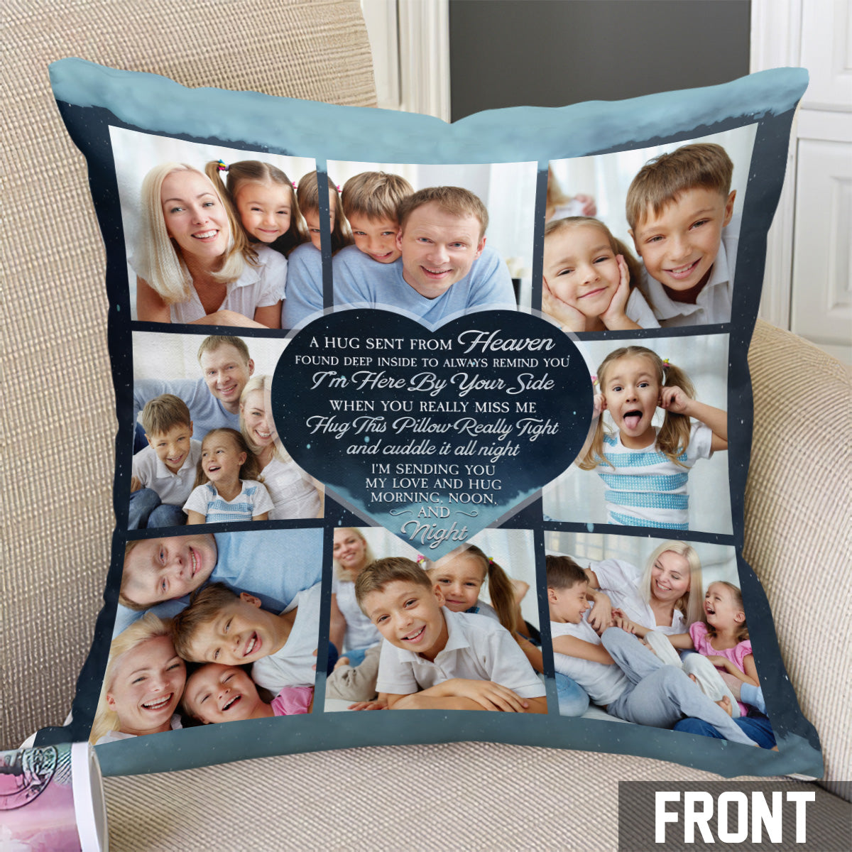 A Hug Sent From Heaven - Personalized Memorial Throw Pillow