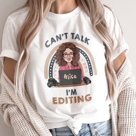 Je ne peux pas parler, je suis en train de retoucher - T-shirt et sweat à capuche photo personnalisés