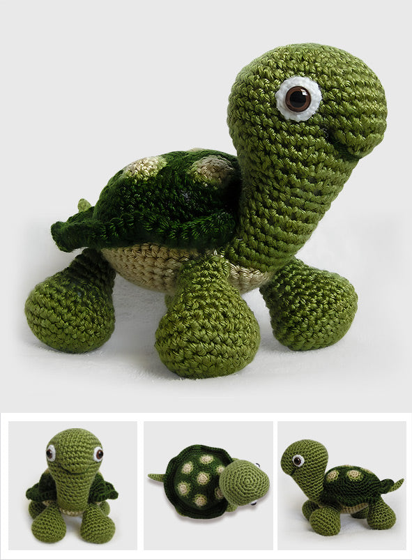 Bébé tortue - Poupée tortue tricotée à la main