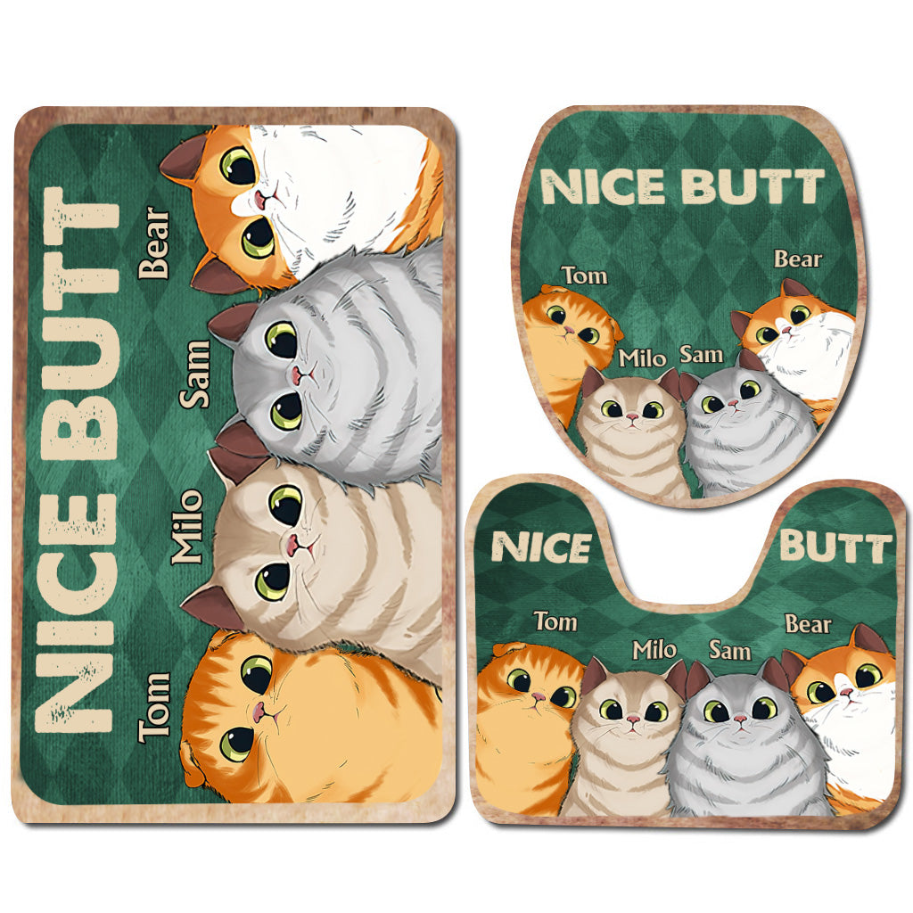 Tapis de bain personnalisé « Nice butt Shower » - Cadeau idéal pour les amoureux des chiens et des chats