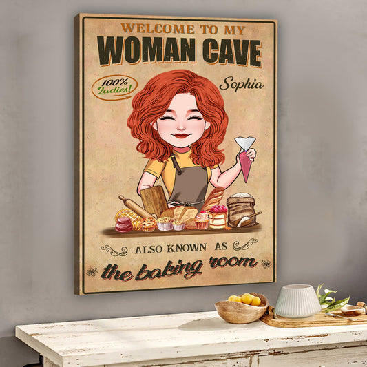Bienvenue dans mon antre de femme - Toile et affiche personnalisées sur le thème de la pâtisserie