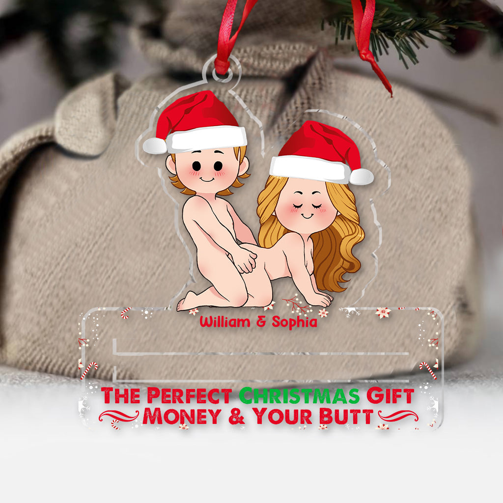 Le cadeau de Noël idéal - Ornement transparent personnalisé pour couple