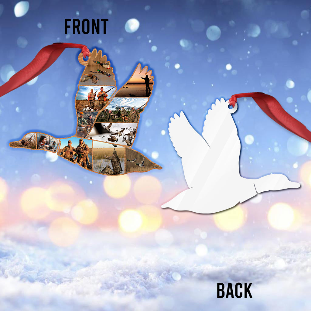 Collage de chasse au canard - Ornement de chasse personnalisé