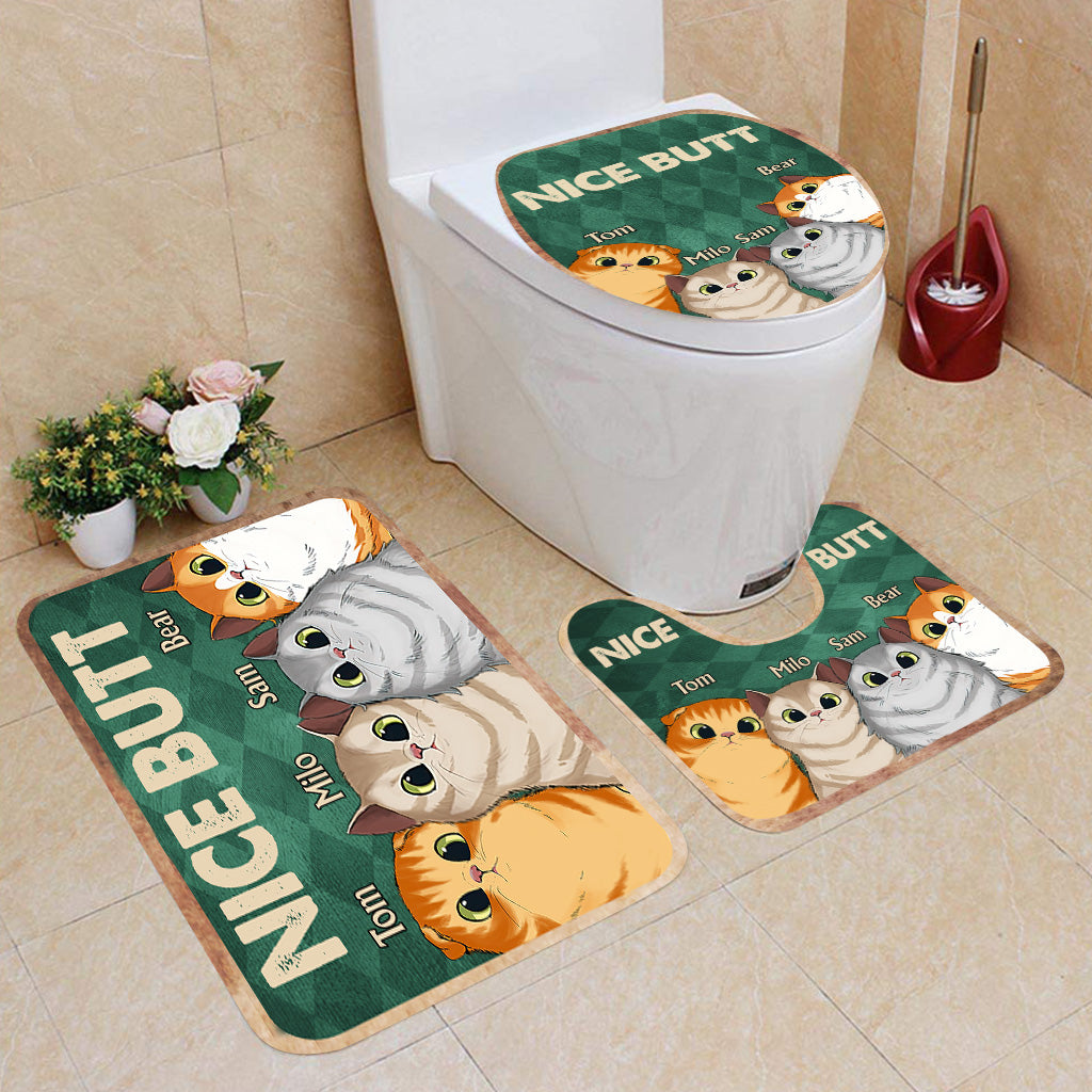 Tapis de bain personnalisé « Nice butt Shower » - Cadeau idéal pour les amoureux des chiens et des chats