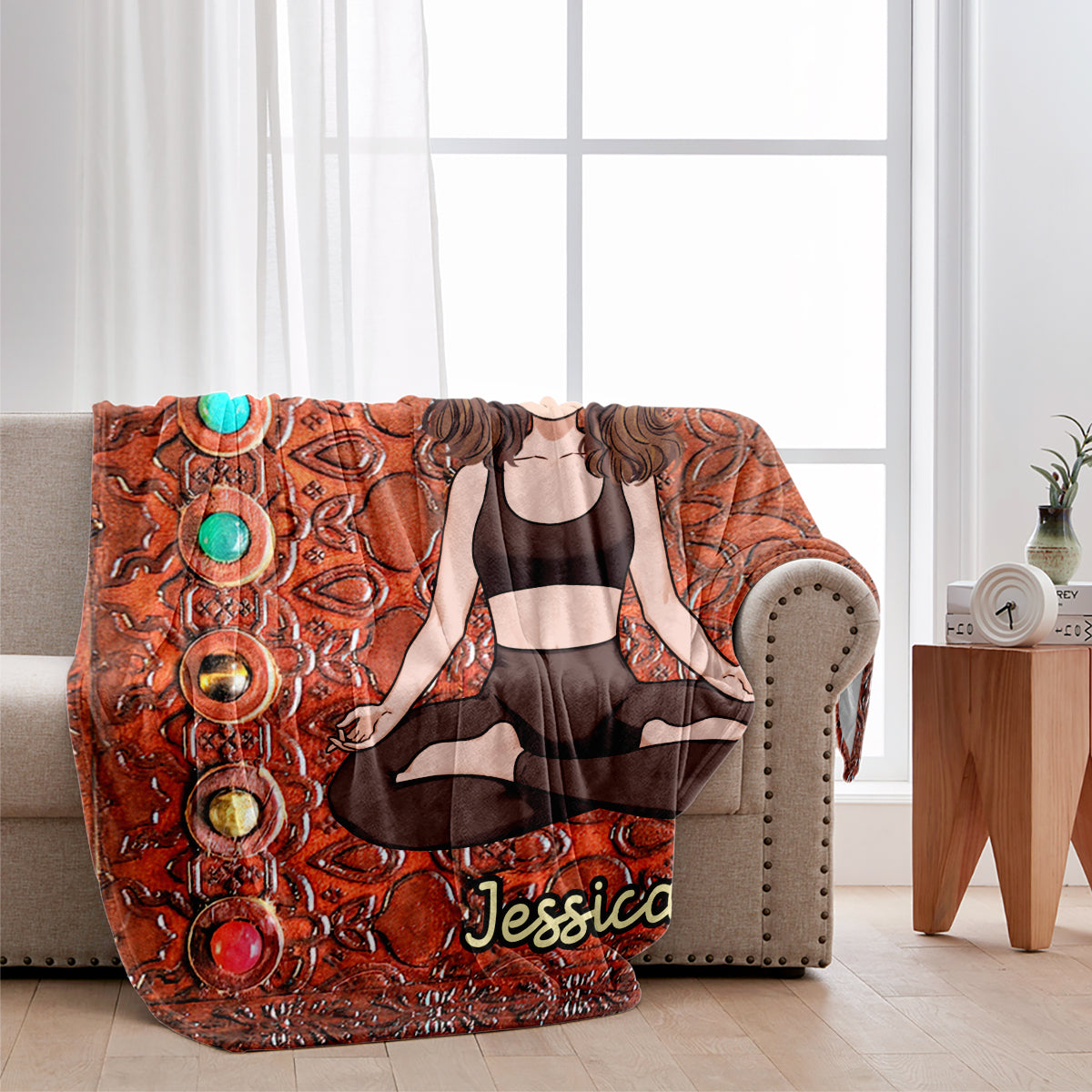 Namaste - Couverture de yoga personnalisée