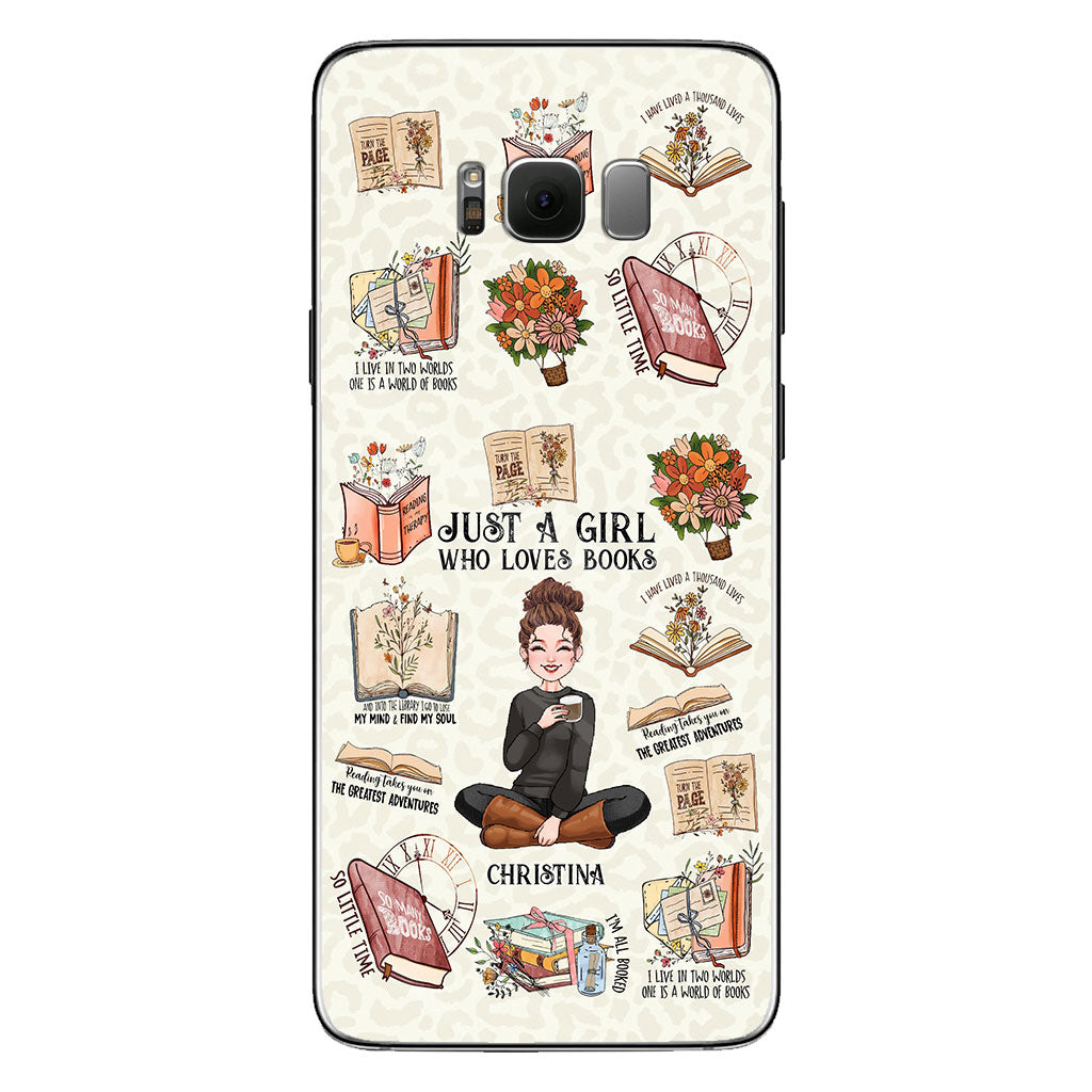 Une fille qui aime les livres - Coque de téléphone personnalisée en forme de livre