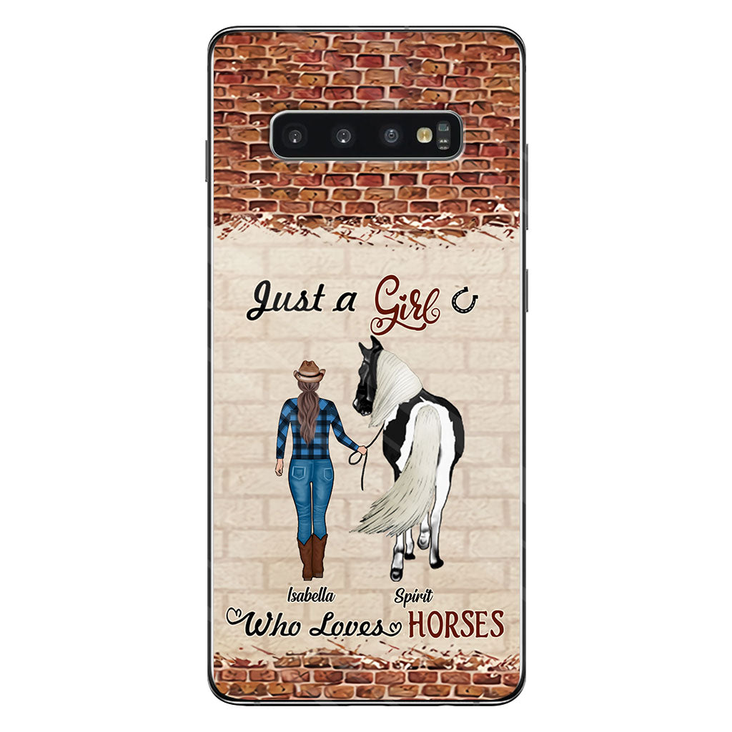 Une fille qui aime les chevaux - Coque de téléphone personnalisée avec motif cheval