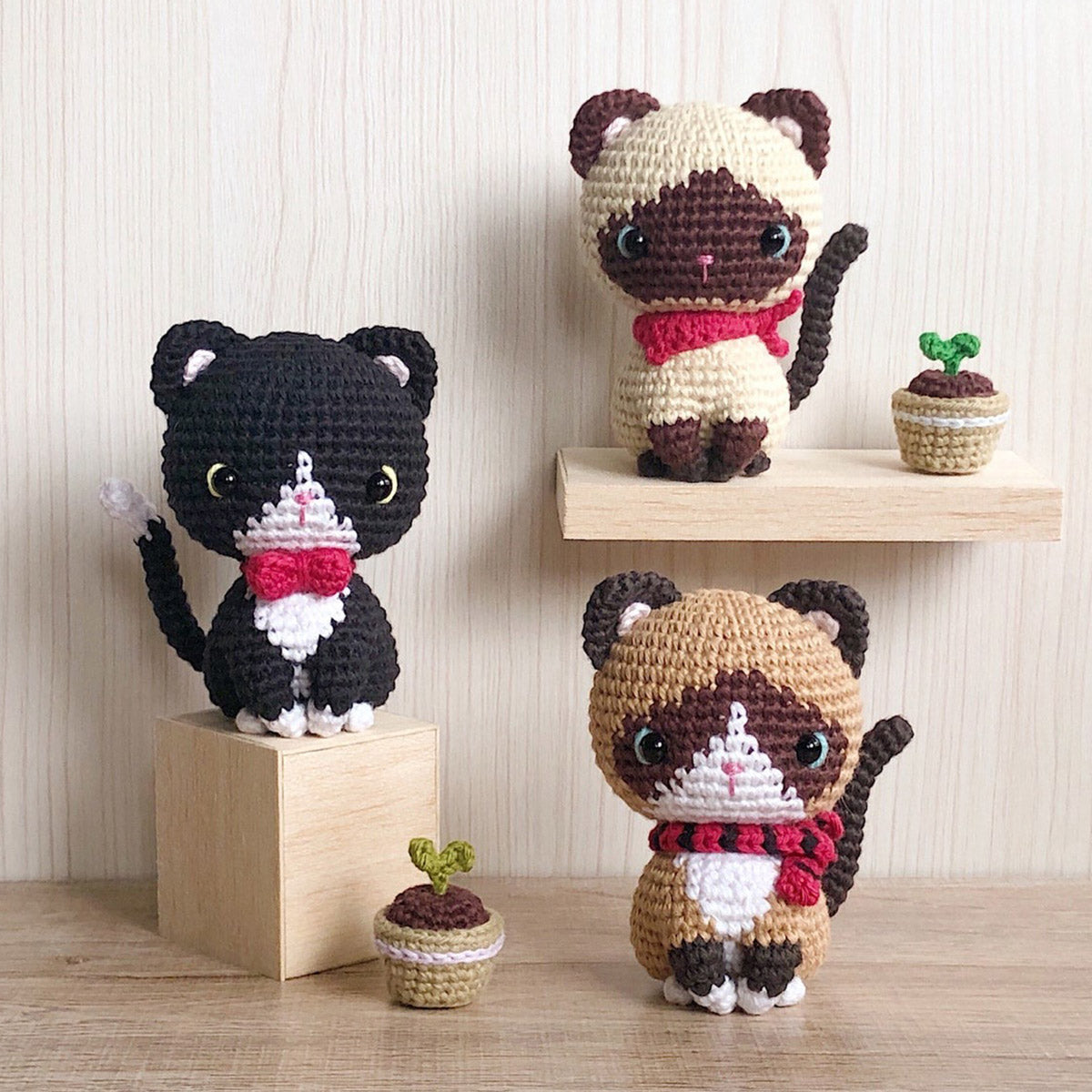 Chat amigurumi au crochet - Cadeau pour les amoureux des chats - Poupée tricotée à la main personnalisée