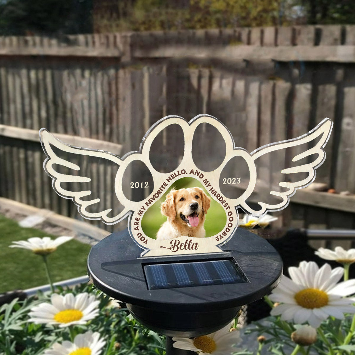 Les meilleurs amis ne sont jamais oubliés - Lampe solaire personnalisée pour jardin pour chien