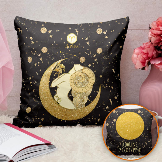 Coussin décoratif personnalisé avec signe du zodiaque - Horoscope