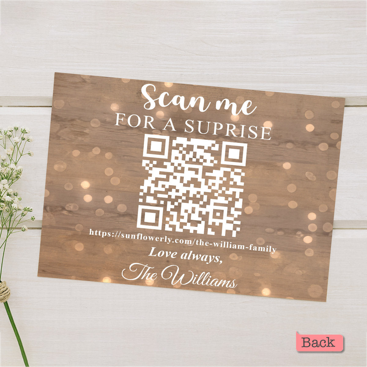 Un petit mot - Carte de vœux personnalisée avec QR code