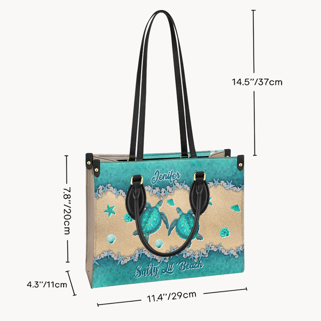 Salty Lil' Beach - Sac à main personnalisé en cuir de tortue