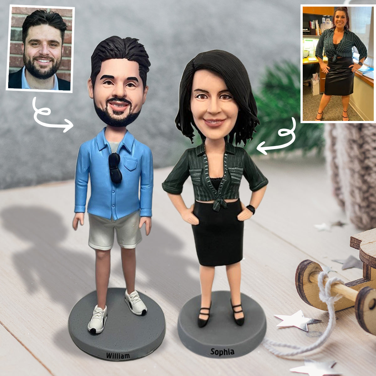 Tu vas nous manquer - Cadeau pour un collègue - Figurine à tête oscillante personnalisée