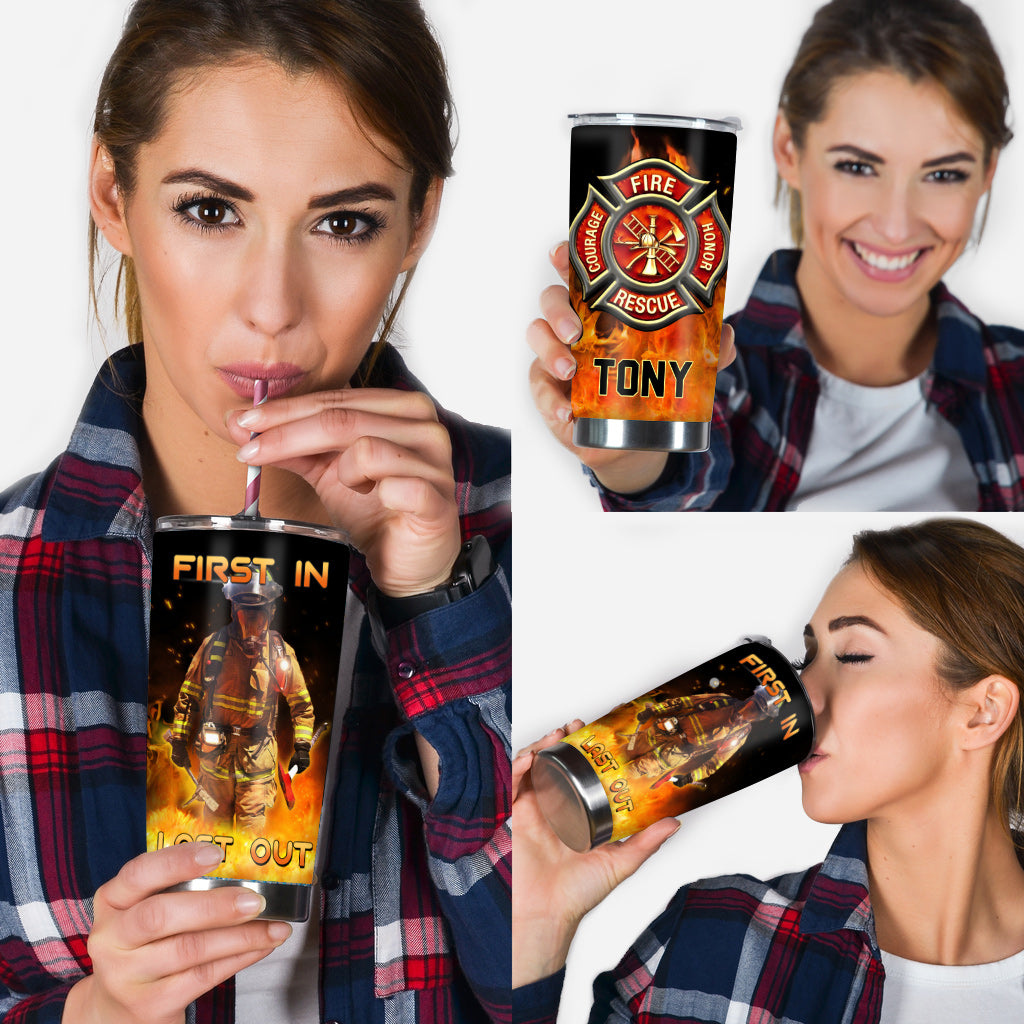 Premier arrivé, dernier parti - Gobelet personnalisé pour pompiers
