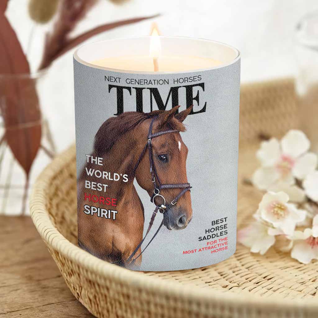 Magazine Covers - Personalized Horse Candle With Wooden Lid