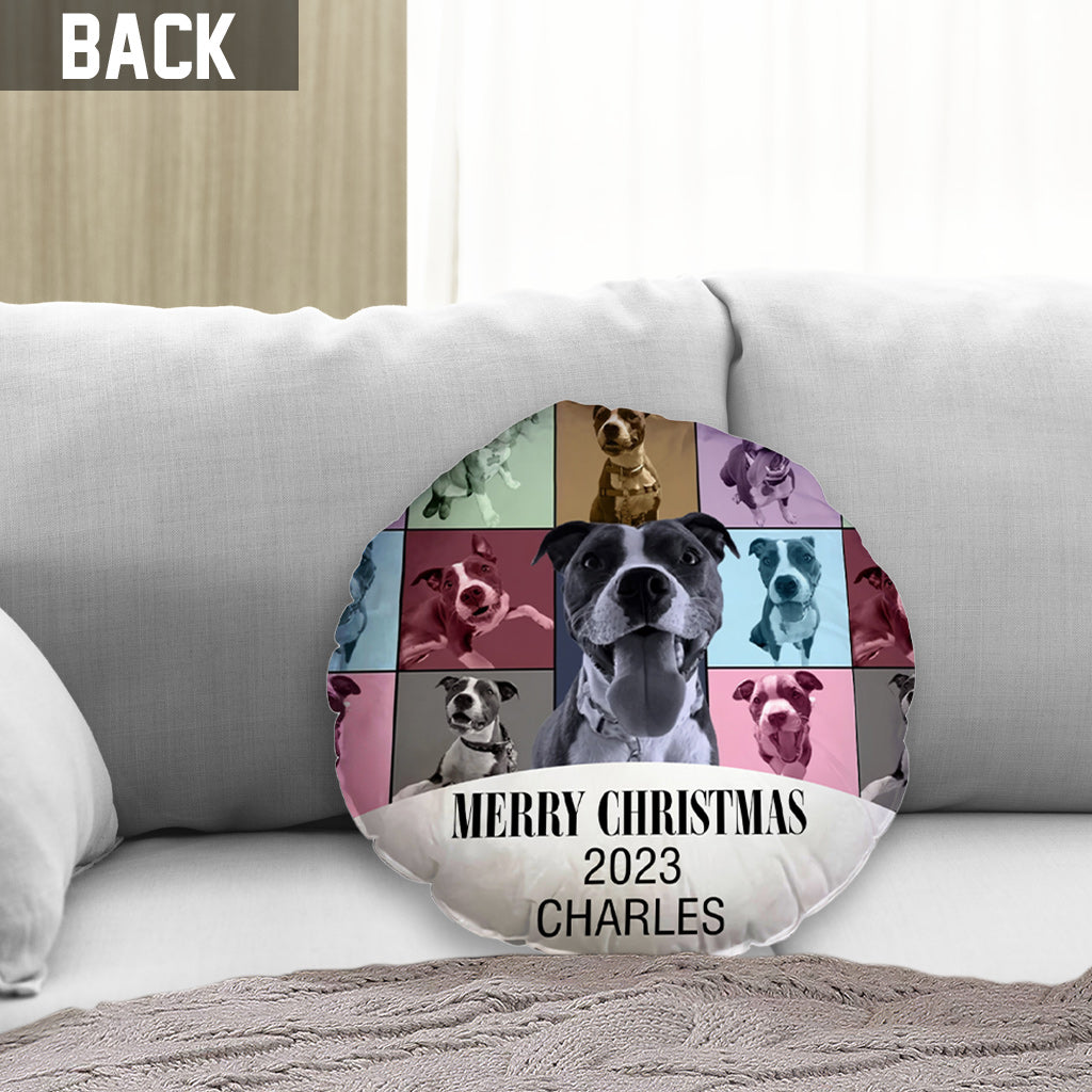 Coussin personnalisé en forme de chien - Version Joyeux Noël