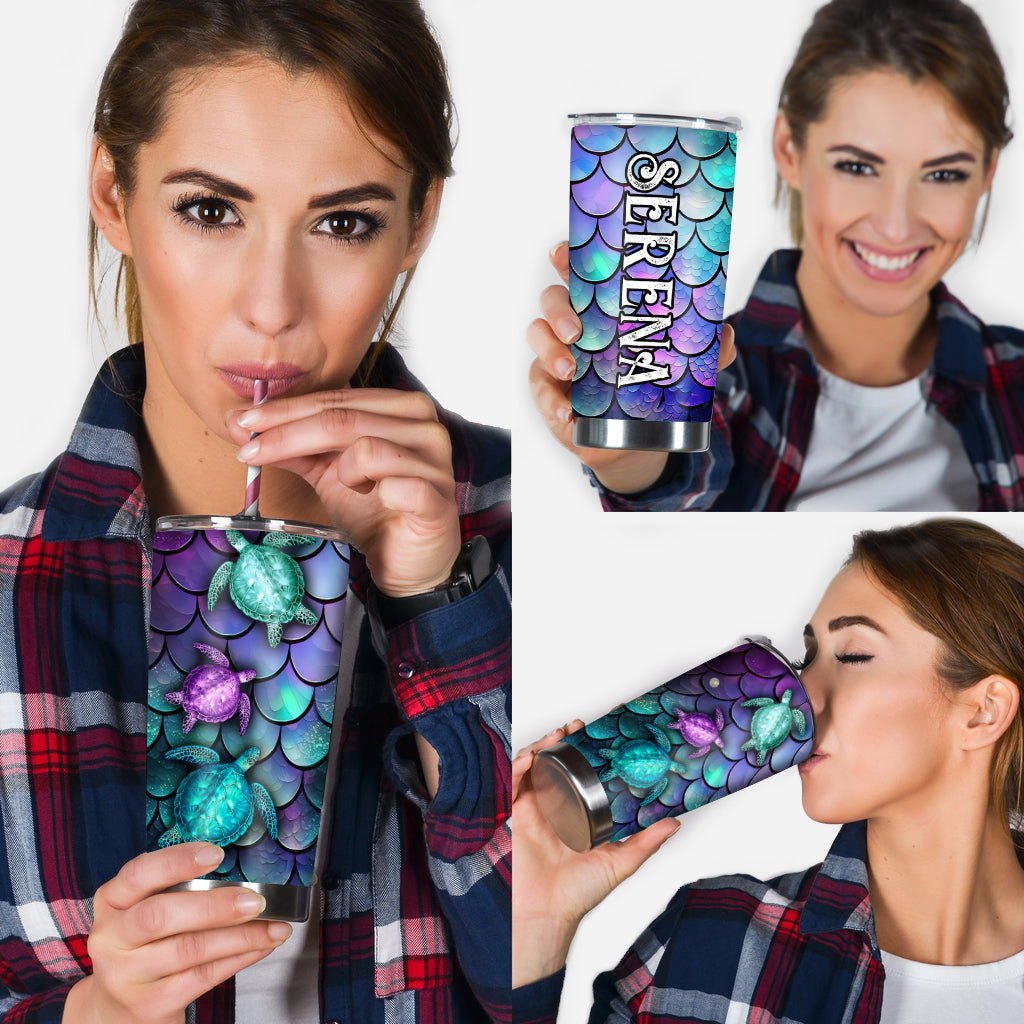 Gobelet personnalisé « Tortue marine » à la plage - Amoureux de la mer